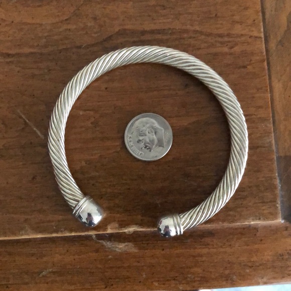 Adjustable silver heavy bracelet - Picture 4 of 5